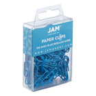 JAM Paper - Trombones standard colourés - 2 -5 cm - bleu ciel - paquet de 100-Taille : 1 pouce (standard/régulier) | Gardez vos piles de papier organisées avec des trombones colourés