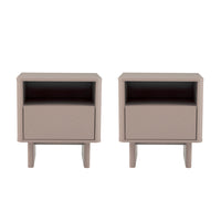 Manhattan Comfort - Ensemble de 2 tables de nuit modernes Ella 100 cm - Mocha-Table de nuit moderne pour chambre et salon lot de 2
