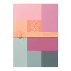 Letts - 2026 Agenda hebdomadaire/mensuel Gradient - 8-1/4 po x 5-5/6 po - Couleurs assorties - Multilingue- Style d’intérieur intemporel avec une semaine sur deux pages