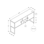 Monarch Specialties - Huche De Bureau - 72 po L - Travail - Portes De Stockage - Travail - Qualité Commerciale - Stratifié Gris-Avec des options de rangement ouvertes et fermées, comprenant une étagère fixe sur toute la longueur et des portes de rangement aux deux extrémités pour l'organisation des documents d'écriture ou d'étude
