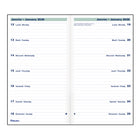 Blueline - 2026 Agenda de poche hebdomadaire avec deux semaines par page double - 6 po x 3-1/2 po - Noir - Bilingue-Reliure cousue avec couverture souple d'aspect lézard