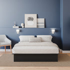 Nexera - Lit plateforme Valere Queen, Noir-Sécurité Avant Tout : Les coins en caoutchouc translucides assurent la sécurité sans compromettre le style, créant un environnement sûr et sans risque de blessure
