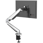 ShoppingAll - Support de moniteur à ressort à gaz simple avec bras pivotant - argent-Le bras peut accueillir un écran de 15 à 32 pouces, jusqu'à 17,6 lb/8 kg, avec un trou de montage VESA de 75 mm x 75 mm ou 100 mm x 100 mm.