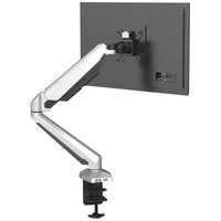 ShoppingAll - Support de moniteur à ressort à gaz simple avec bras pivotant - argent-Le bras peut accueillir un écran de 15 à 32 pouces, jusqu'à 17,6 lb/8 kg, avec un trou de montage VESA de 75 mm x 75 mm ou 100 mm x 100 mm.