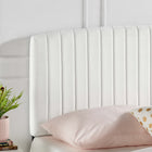 Modway - Rebecca Performance Velvet Tête de lit jumelée, Blanc-Cadre en bois massif et panneaux de particules
