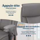 La-Z-Boy - Fauteuil de travail Renzo - gris-Appui-tête rembourré moelleux