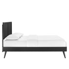 Modway - Alana Bois Lit à plateforme queen avec pieds écartés, Noir-Construction en bois, MDF et placage