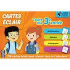 Éditions Caractère - Cartes éclair - Toute ma 3e année - Français-les cartes sont regroupées par thèmes ce qui a pour but d’aider l’apprenant à organiser et à mémoriser les concepts abordés