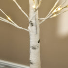 HOMCOM - Arbre de bouleau artificiel lumineux 5 pi avec 96 LED blanc chaud - blanc-Couleur de l'arbre: Blanc 