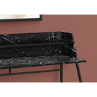Monarch Specialties - 7544 Bureau 48 po L - Faux Marbre Noir/Metal Noir-Fini sur tous les côtés pour un placement flexible n'importe où dans un bureau à domicile