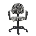 Nicer Furniture - chaise de travail en microfibre avec accoudoirs en boucle - zèbre-Le siège est en microfibre durable et facile à nettoyer