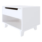 Nexera - Table de nuit Barista, 1 tiroir, Blanc-Fait partie de la collection Aura de Nexera