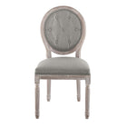 Modway - Arise Français vintage Tissu rembourré Fauteuil d’appoint de salle à manger Ensemble de 2 - Gris clair-8