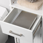 Kleankin - Armoire colonne de salle de bain haute et mince autoportante - blanc-Couleur : Blanc, Gris 