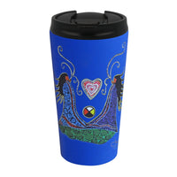 Oscardo - Tasse de voyage avec motif artistique autochtone Souffle de vie de Leah Dorion-Motif d’art autochtone authentique - Met en valeur des œuvres sous licence créées par des artistes des Premières Nations, Inuit et Métis de partout au Canada, célébrant la richesse des cultures autochtones et leur créativité