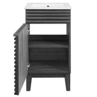 Modway - Render 18" Armoire à coiffeuse de salle de bain - Blanc charbon-Assemblée requise
