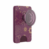 PopSockets - PopWallet+ pour MagSafe avec adaptateur Celestial Mauve-Poignée intégrée : S'attache à votre coque compatible MagSafe pour transporter vos cartes et votre téléphone de manière élégante et sécurisée. Facile à mettre. Facile à enlever. Charge facile. Aucun adhésif requis.