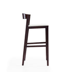 Manhattan Comfort - Tabouret de bar klismos 20" style milieu du siècle moderne, rembourré en similicuir ivoire et noyer foncé, lot de 2-Hauteur du siège : 30,5 po
