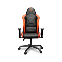 Cougar - Chaise de jeu Armor Air avec double dossier haut - noir et orange-Chaise de bureau de jeu avec conception enveloppante et dossier haut