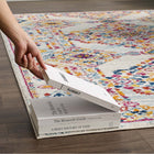 Modway - Entourage Réseau floral vieilli de Khalida Tapis de comédie 8 pi l x 10 pi L - Ivoire Bleu Orange Jaune Rouge-Dessous en caoutchouc de prise