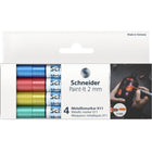 Schneider - Marqueurs de peinture Paint-It 011 - Bleu/Rouge - Paquet de 4-La pointe fine du marqueur permet une écriture et un dessin confortables et très productifs pendant une période prolongée