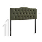 Modway - Annabel Mélange de lin premium Tête de lit complète, Sauge-Touffage en losange