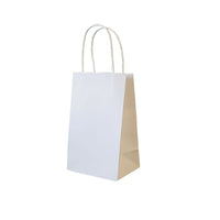 Wamaco - Sacs de magasinage recyclés 100 %, poignée torsadée, blanc, 5 1/4 x 3 1/2 x 8 1/4 po, paquet de 100 (14-5700W)-Blanc 100% recyclé, emballage pour tous les produits de détail, utilisez des autocollants avec logo de l'entreprise ou un tampon encreur pour la publicité.