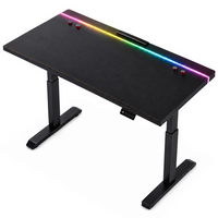 MotionGrey - Bureau debout électrique Chroma  à 4 moteurs avec plateau monobloc - 55,1 po - Noir - 1 ensemble-Bureau électrique à quatre moteurs offrant un réglage motorisé de la hauteur sur une surface de travail de 55,1 po