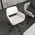 Homy Casa - Chaise de bureau pivotante avec roulettes, Tissu beige-Conception ergonomique avec support lombaire pour réduire les tensions dorsales