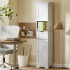 HOMCOM - Armoire de rangement de salle de bain 67 po avec lumière LED et étagère réglable - blanc-Une finition blanche moderne avec des boutons ronds rehausse la décoration de votre maison 