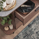 Modway - Langston Stockage d’affichage ouvert Buffet - Gris noyer-Panneau de particules, MDF et caoutchouc
