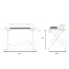 Staples - Emerge Bureau de jeu Vizon, 47 po, blanc-Comprend un tapis de jeu Emerge