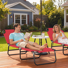 Outsunny - Chaise longue pliante - chaise de bronzage 5 positions - rouge-Le dossier s'incline en 5 positions différentes pour trouver l'angle de bronzage adapté