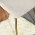 FurnitureR - Chaise de salle manger rose - ensemble de 4 - beige-Jambes En Métal