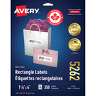 Avery - Étiquettes rectangulaires blaches avec Easy Peel, 1-1/3 po x 4 po, Paquet de 350 (5262)-1 1/3 x 4 po, blanche