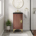 Modway - Daylight 18" Vanette de salle de bain - Noyer noir-Bassin d’évier en céramique