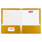 JAM PaperMD – Chemise lustrée à 2 pochettes, 9 1/4 x 11 1/2 (po), doré, 100/boîte-Taille : 9 1/4 x 11 1/2 (po)