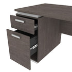 Bestar Aquarius Bureau avec un caisson - Gris Écorce et Blanc-Tiroir classeur (12. 1 po  x 8. 75 po H x 15 po  P (30. 6 x 22. 2 cm x 38. 1 cm))
