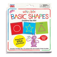  Wikki Stix - Kit de cartes de formes de base-Apprentissage pratique avec 72 Wikki Stix et 10 cartes de formes individuelles sous forme de points à relier