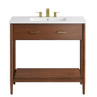 Modway - Zaire 36" Vanette de salle de bain - Blanc noyer-Assemblée requise
