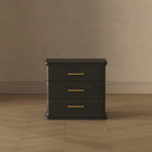 Manhattan Comfort - Table de nuit traditionnelle Clifford à 3 tiroirs - Noir-Garantie limitée du fabricant de 30 jours