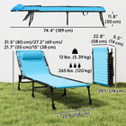 Outsunny - Chaise longue pliante d’extérieur - pour le camping - la randonnée - bleu ciel-Tissu en maille offrant une excellente respirabilité