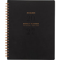 AT-A-GLANCE- Agenda hebdomadaire/mensuel Signature 2027 - 11 po H x 8 3/8 po l - noir - bilingue-13 mois : janvier 2027 à janvier 2028
