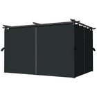 Outsunny - Pergola Extérieur avec Auvent Rétractable et Rideaux - 10 pi x 13 pi - Gris Foncé-Quatre rideaux délimitent l’espace pour des rassemblements privés ou ouverts 
