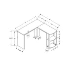 Monarch Specialties - 7723 Bureau - En Forme De L/Coin Avec 2 Tablettes Blanc-Montage requis : Des instructions illustrées et tout le matériel sont fournis pour plus de commodité (des outils supplémentaires peuvent être nécessaires).