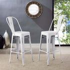 Modway - Promenade Tabouret de bar - Blanc-Acier revêtu de poudre