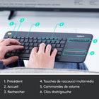 Logitech - Clavier tactile sans fil K400 Plus - noir - anglais-Portée sans fil de 33 pi (10 m)