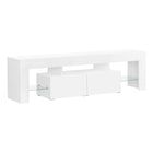 Monarch Specialties - 3548 Meuble Tv - 63 po L/Blanc Lustre Avec Verre Trempe-1