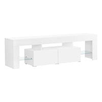 Monarch Specialties - 3548 Meuble Tv - 63 po L/Blanc Lustre Avec Verre Trempe-1