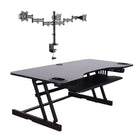 Rocelco - Support de bureau réglable de 45 po avec support pour triple écran-Portée verticale améliorée (EVR)